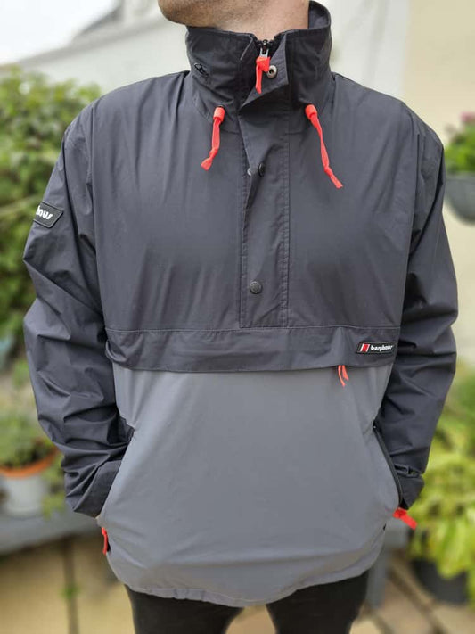 Berghaus Black/Grey Unisex Smock 86 Half Zip Hooded Jacket - L/Large