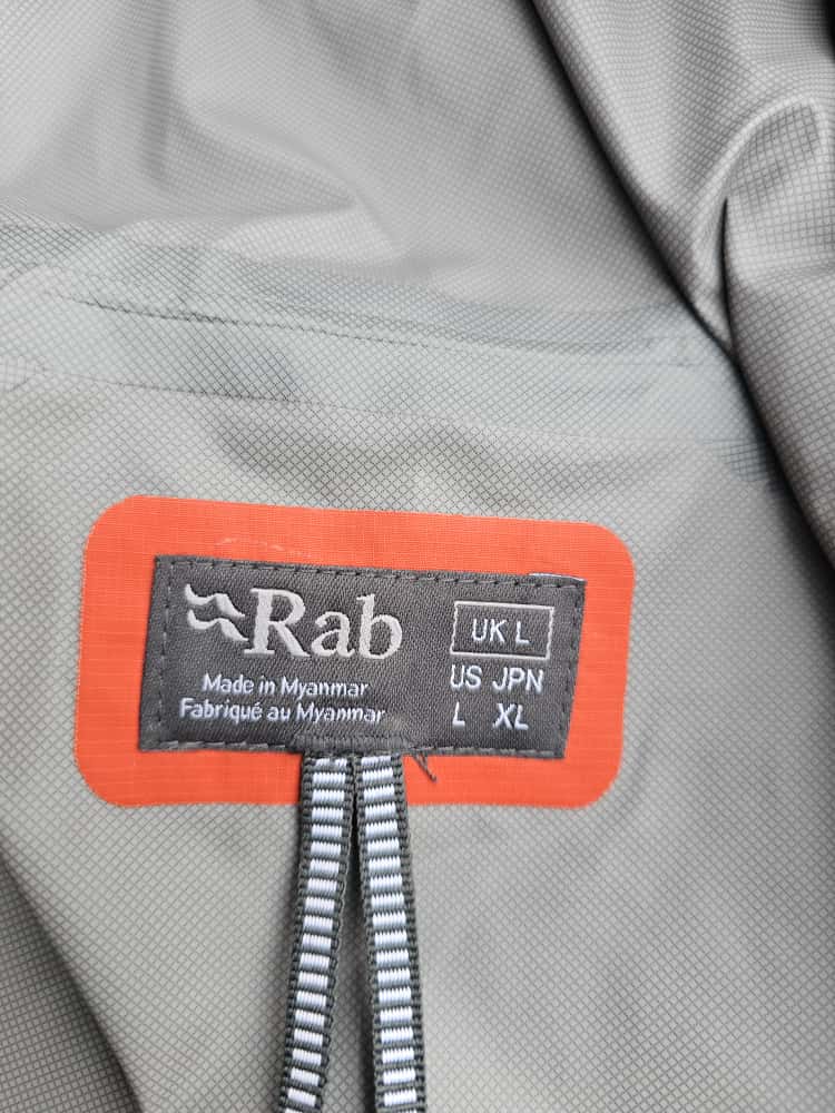 Rab Mens Full Zip Waterproof Taped Seams Outdoor/Hiking Hooded Rain Jacket/Coat - L/Large