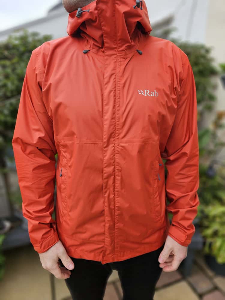 Rab Mens Full Zip Waterproof Taped Seams Outdoor/Hiking Hooded Rain Jacket/Coat - L/Large