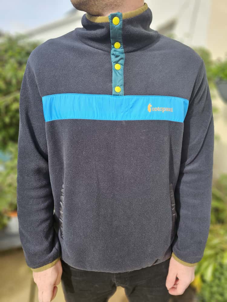 Cotopaxi Mens Navy Snap Button Pullover Fleece Jumper - L/Large