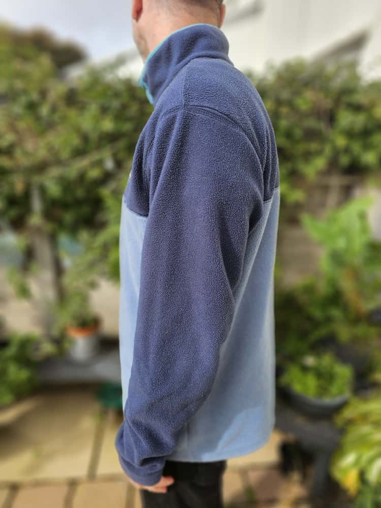 Columbia Mens Snap Button Two Tone Fleece Pullover Jumper - XL/Extra Large