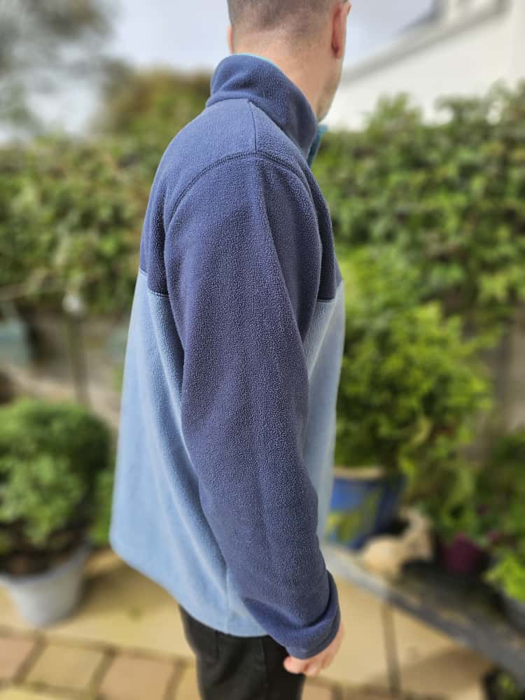 Columbia Mens Snap Button Two Tone Fleece Pullover Jumper - XL/Extra Large