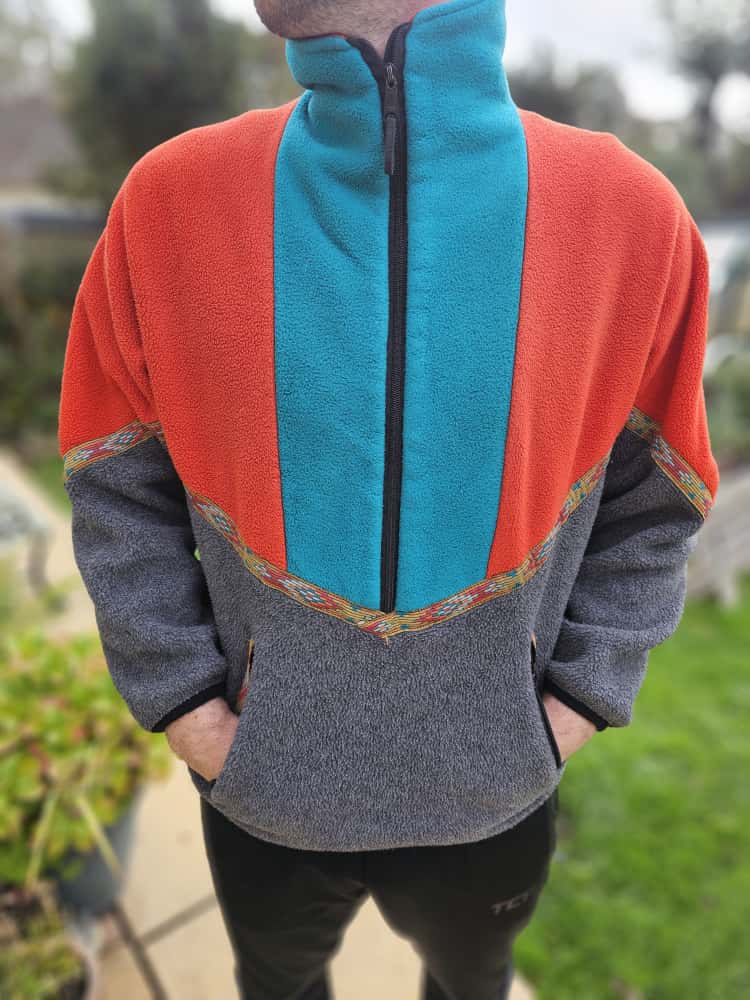 Vintage Jack Wolfskin Aztec Pattern 3/4 Zip Pullover Polarlite Fleece Jumper - M/Medium