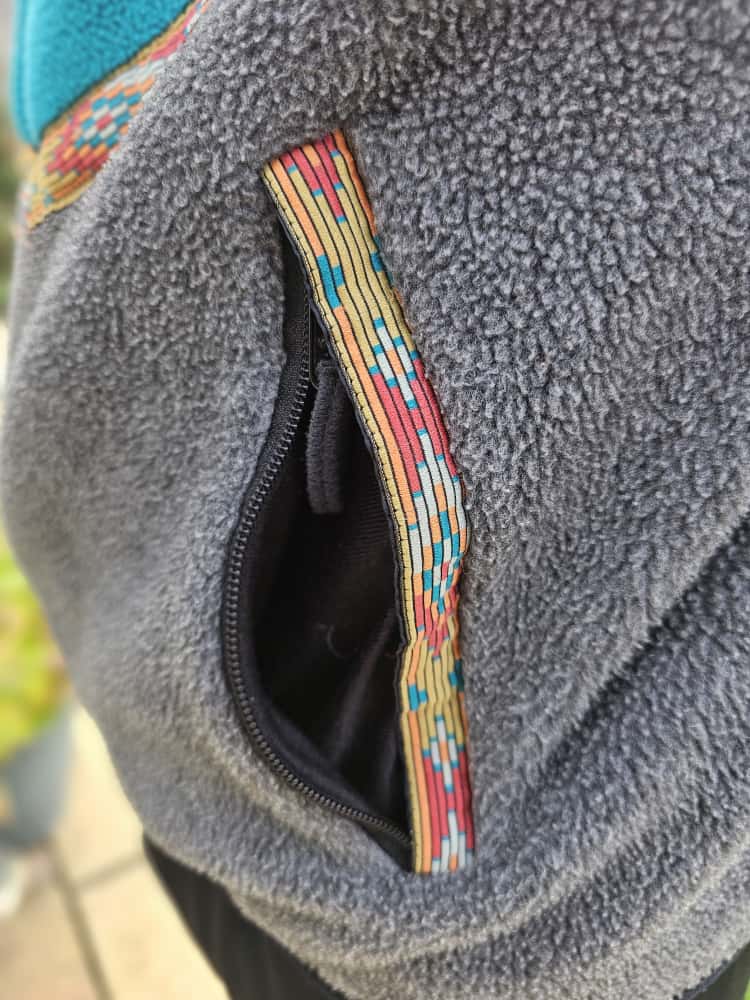 Vintage Jack Wolfskin Aztec Pattern 3/4 Zip Pullover Polarlite Fleece Jumper - M/Medium