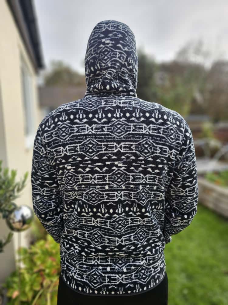 Columbia Aztec Snap Button Pullover Hoodie/Hooded Pocket Fleece Jumper - M/Medium