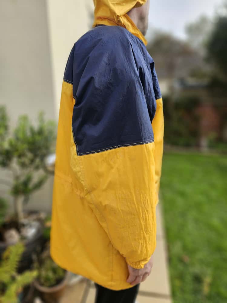 Vintage Berghaus Full Zip Hooded Insulated Yellow/Black Water Resistant Coat - L/Large