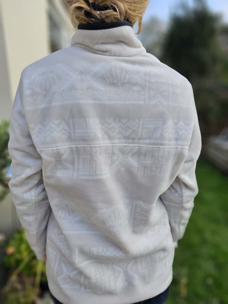 Columbia Womens Aztec Beige/White Pullover Snap Button Fleece Jumper - New With Tags