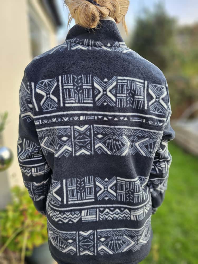 Columbia Womens Aztec Black/White Pullover Snap Button Fleece Jumper - L/Large New With Tags