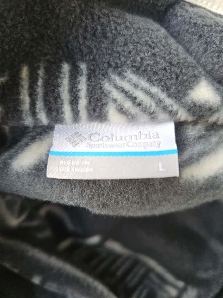 Columbia Womens Aztec Black/White Pullover Snap Button Fleece Jumper - L/Large New With Tags