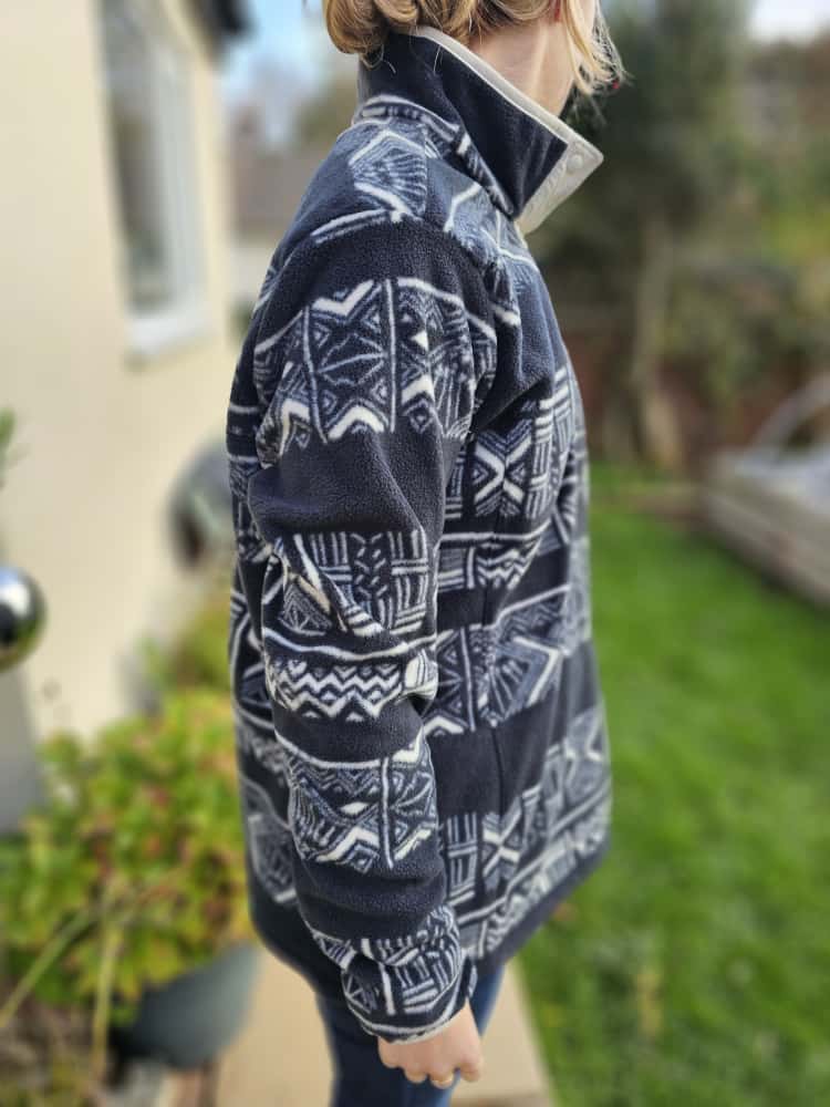 Columbia Womens Aztec Black/White Pullover Snap Button Fleece Jumper - L/Large New With Tags