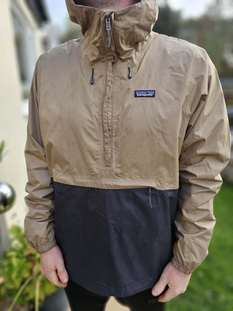 Patagonia H2NO Black/Beige Hooded Torrent Shell Pullover Waterproof WindProof Jacket/Coat - L/Large