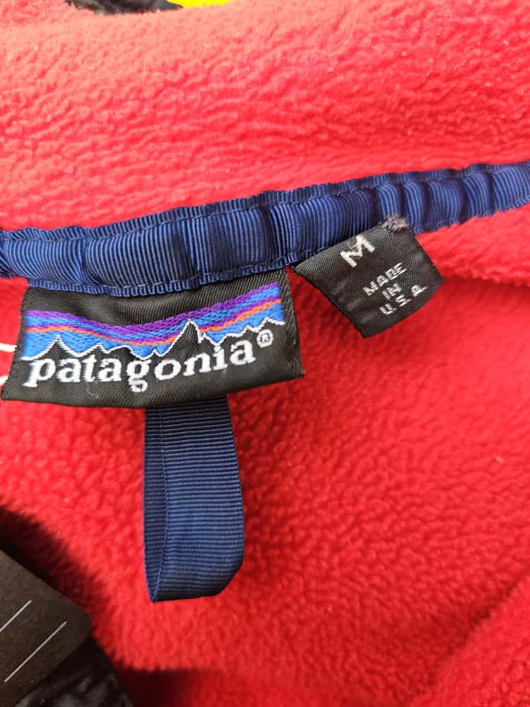Vintage Patagonia Womens Snap Button Red Pullover Fleece Jumper 'Made In USA' - M/Medium/10