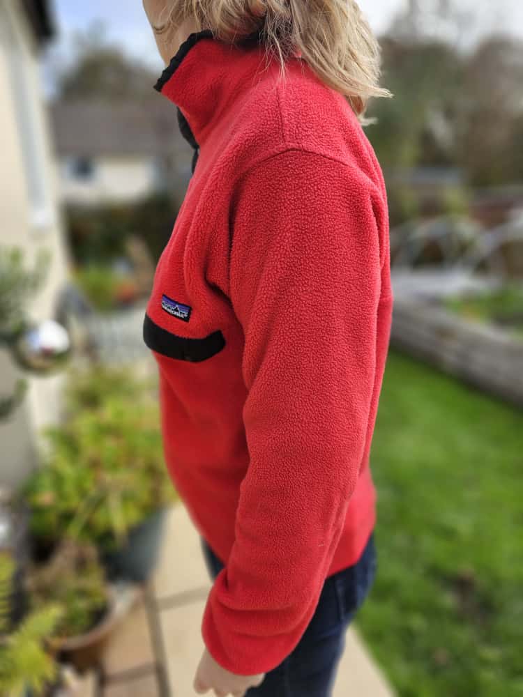 Vintage Patagonia Womens Snap Button Red Pullover Fleece Jumper 'Made In USA' - M/Medium/10