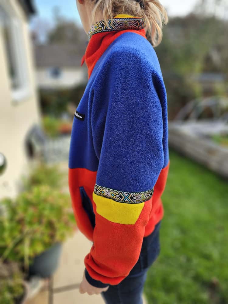 Rare Berghaus Iconic Red/Blue/Yellow 1/2 Zip Tramantana Aztec Fleece Pullover Jumper - M/Medium