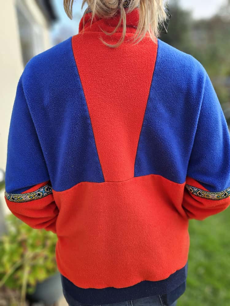 Rare Berghaus Iconic Red/Blue/Yellow 1/2 Zip Tramantana Aztec Fleece Pullover Jumper - M/Medium