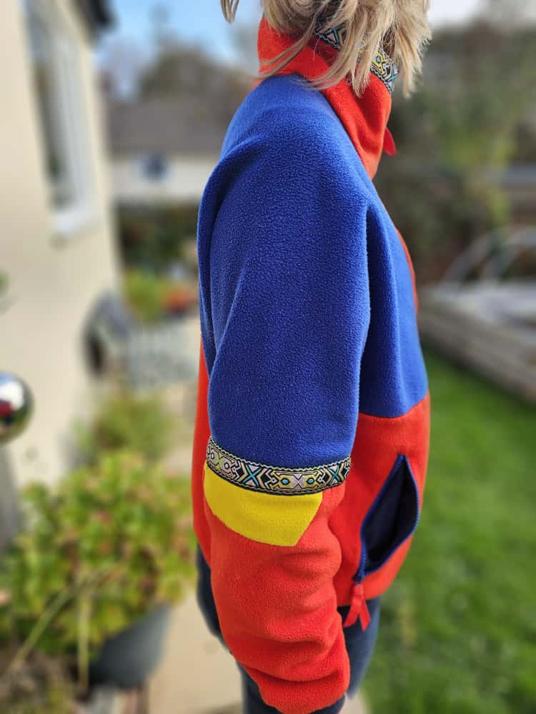 Rare Berghaus Iconic Red/Blue/Yellow 1/2 Zip Tramantana Aztec Fleece Pullover Jumper - M/Medium