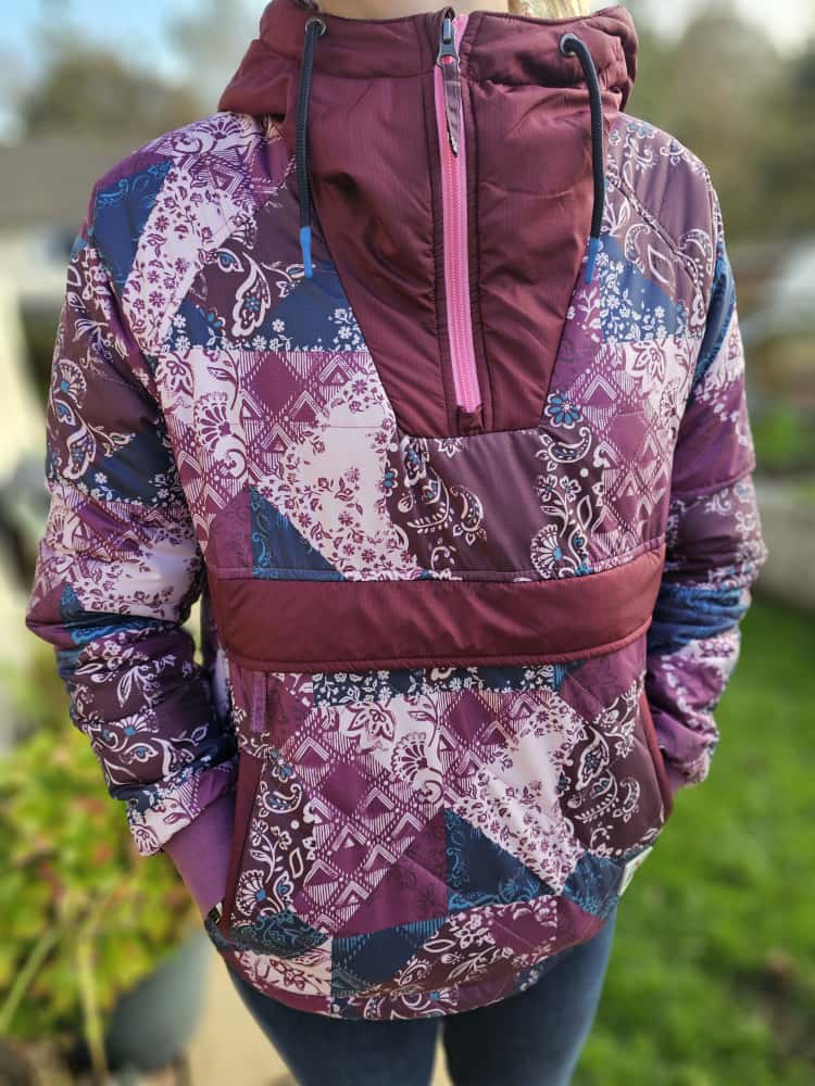 Passenger Womens Pullover 1/2 Zip Water Resistant Insulated Pattern Jacket - S/Small