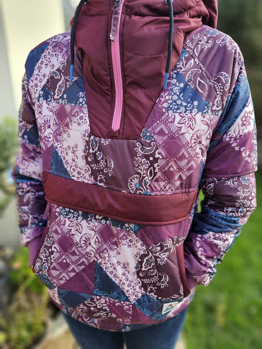 Passenger Womens Pullover 1/2 Zip Water Resistant Insulated Pattern Jacket - S/Small