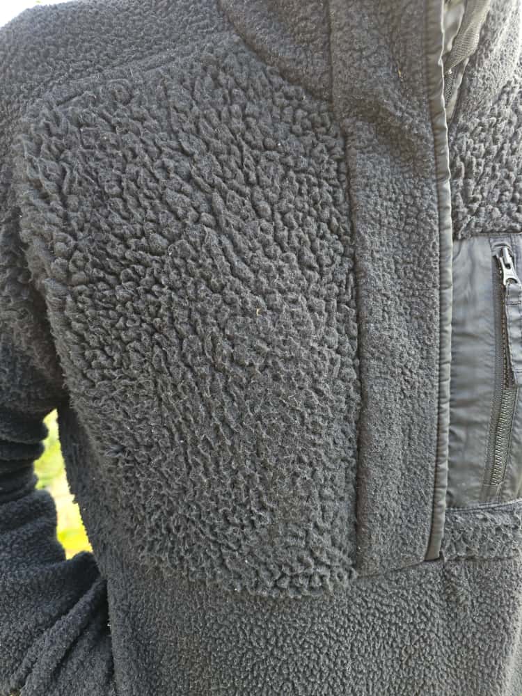 Columbia Pullover Snap Button Cropped Fleece Jumper Black - S/Small