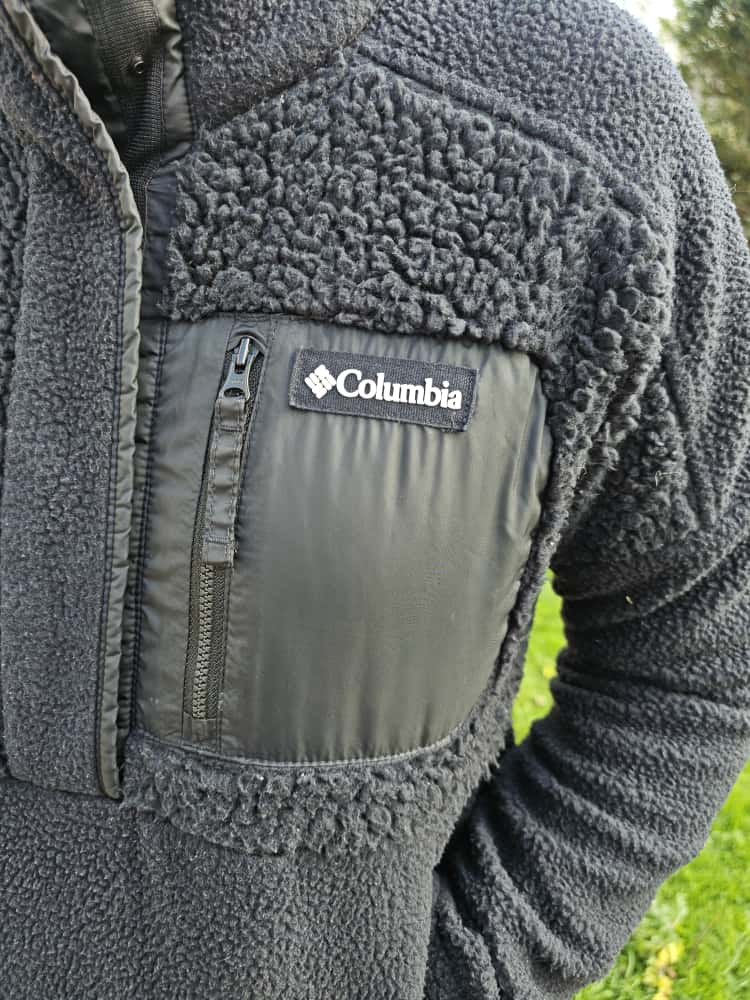 Columbia Pullover Snap Button Cropped Fleece Jumper Black - S/Small