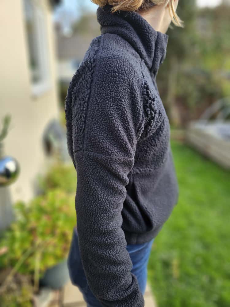 Columbia Pullover Snap Button Cropped Fleece Jumper Black - S/Small