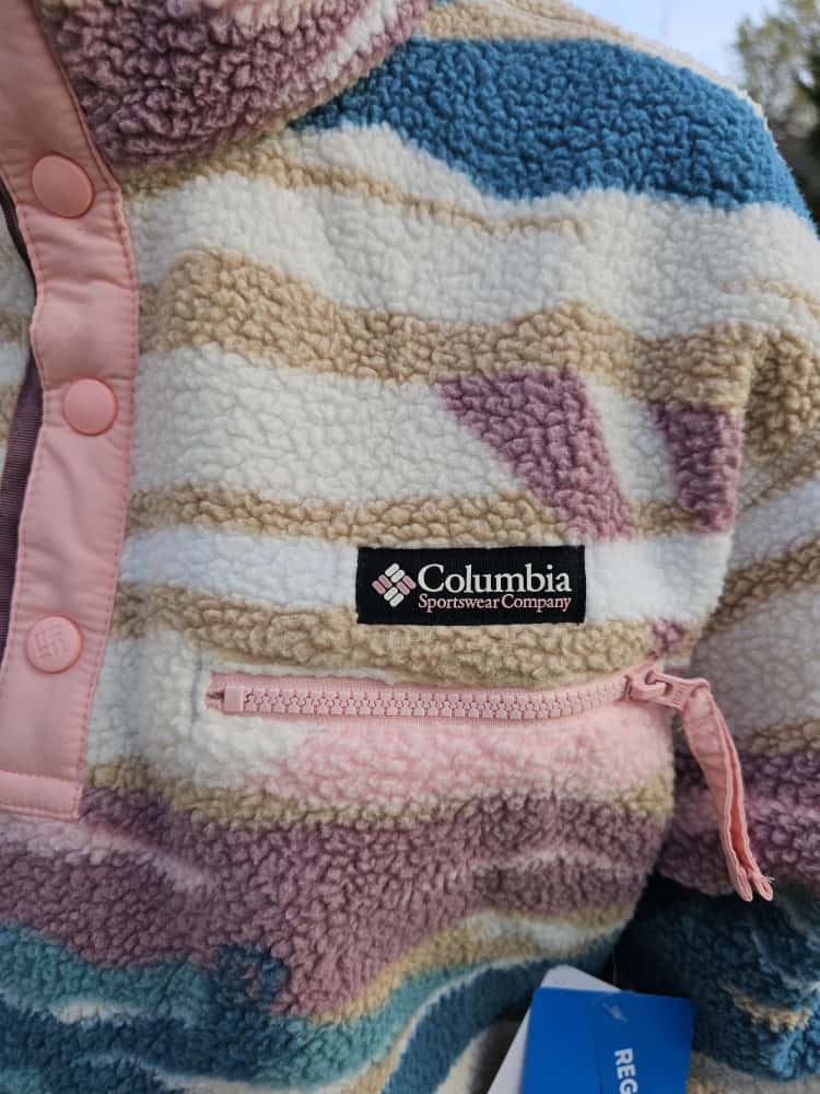 Columbia Womens Pullover Snap Button Pattern Fleece Jumper - M/Medium - BNWT