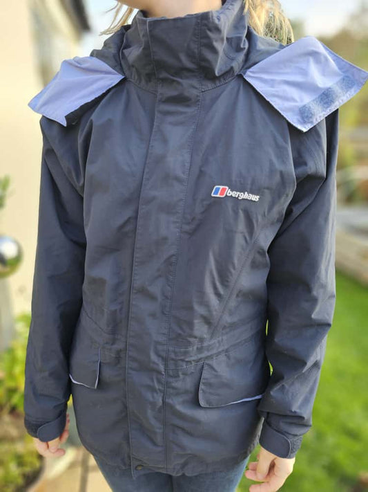 Berghaus Grey Womens Gore-Tex Performance Shell Hooded Full Zip Storm Flap Jacket/Coat - UK 10
