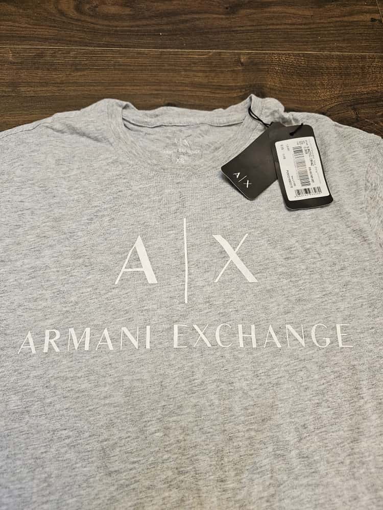 Mens Armani Exchange Grey Short Sleeve Top/T-Shirt - XS/Extra Small - NWT Brand New