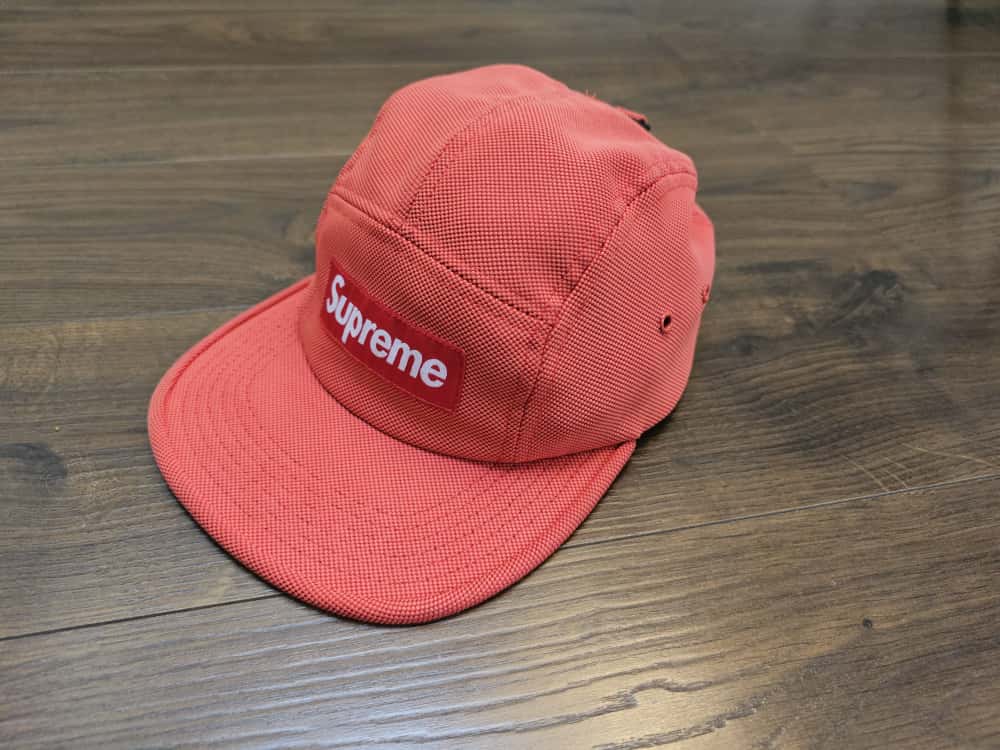 Supreme Red Ballistic Nylon Camp Cap 6 Panel Strap Cap/Hat - Made In USA - Unisex