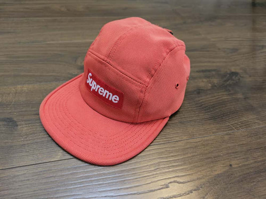 Supreme Red Ballistic Nylon Camp Cap 6 Panel Strap Cap/Hat - Made In USA - Unisex