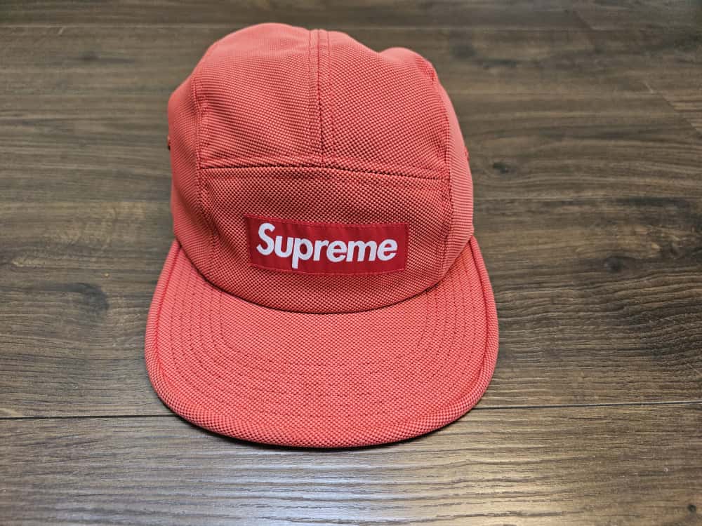 Supreme Red Ballistic Nylon Camp Cap 6 Panel Strap Cap/Hat - Made In USA - Unisex