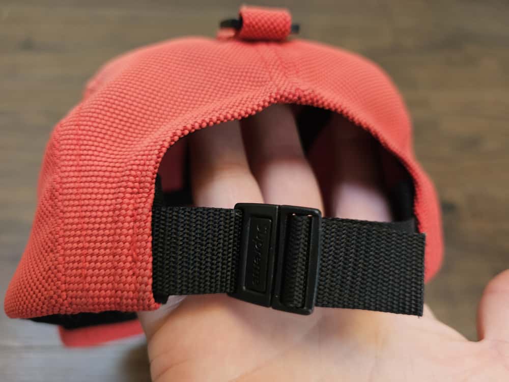 Supreme Red Ballistic Nylon Camp Cap 6 Panel Strap Cap/Hat - Made In USA - Unisex