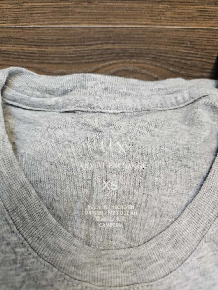 Mens Armani Exchange Grey Short Sleeve Top/T-Shirt - XS/Extra Small - NWT Brand New