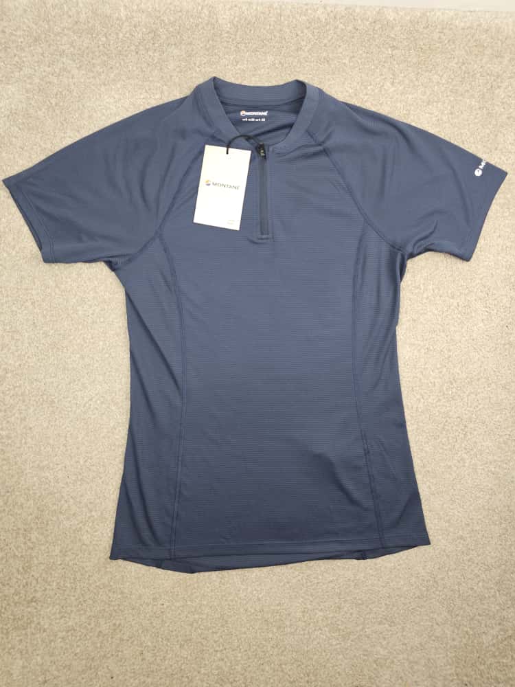 Montane Women's Dart Nano Zip ULW Light Weight Short Sleeve T-Shirt - UK 8