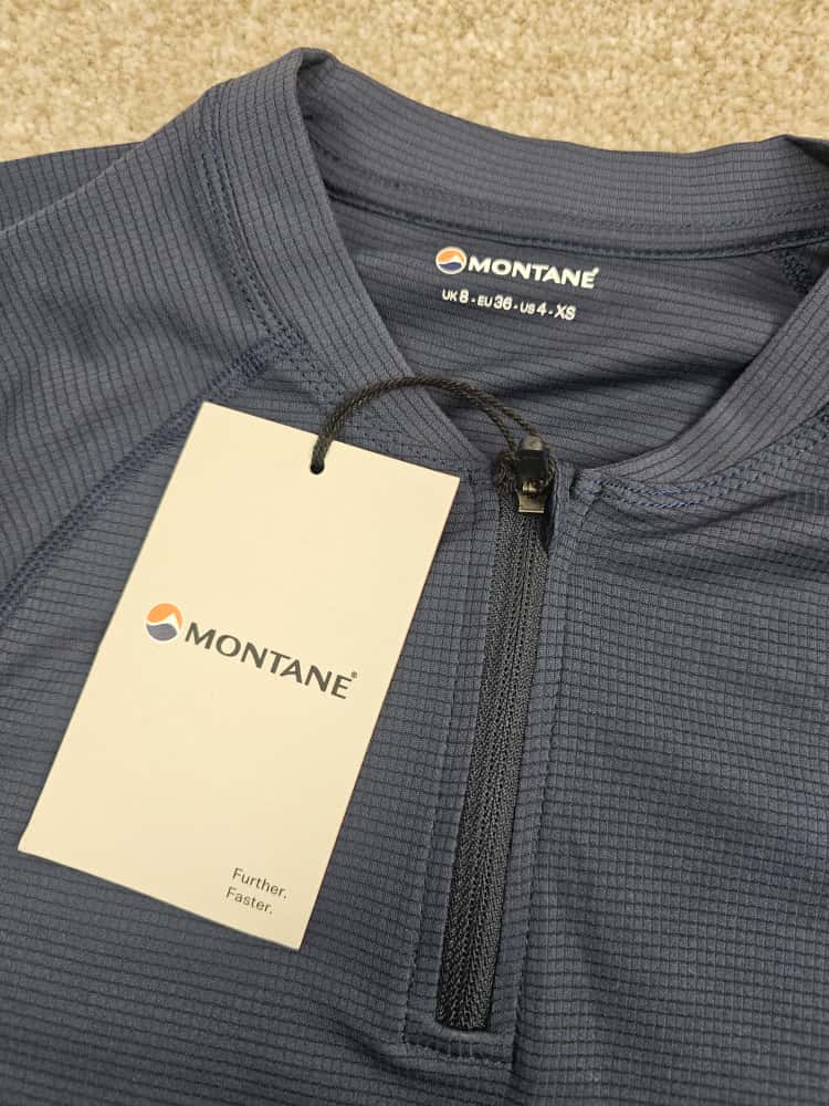 Montane Women's Dart Nano Zip ULW Light Weight Short Sleeve T-Shirt - UK 8