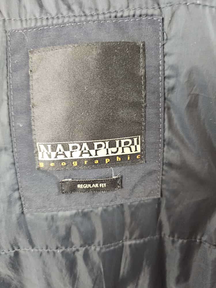 Mens Napapijri Avalon Black Full Zip Winter Hooded Jacket - L/Large