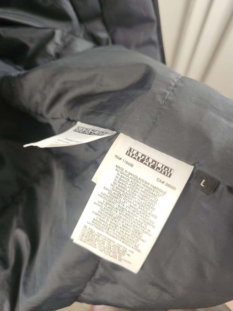 Mens Napapijri Avalon Black Full Zip Winter Hooded Jacket - L/Large