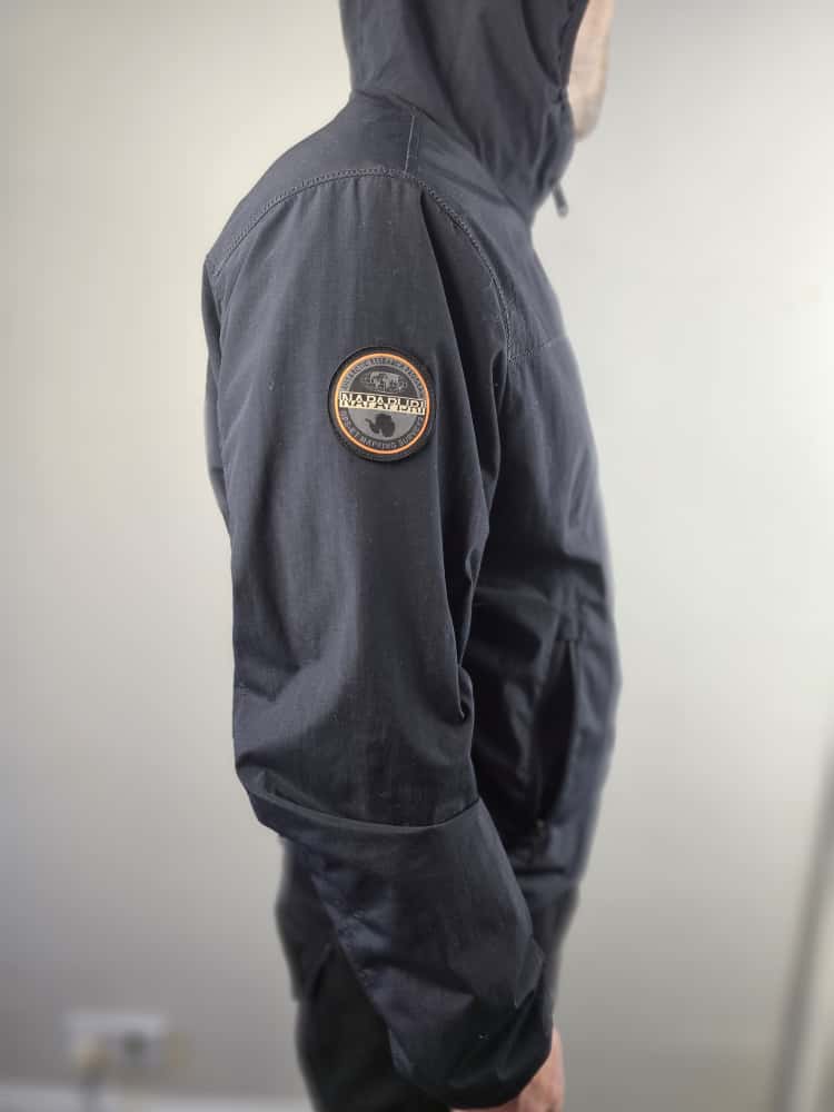 Mens Napapijri Avalon Black Full Zip Winter Hooded Jacket - L/Large