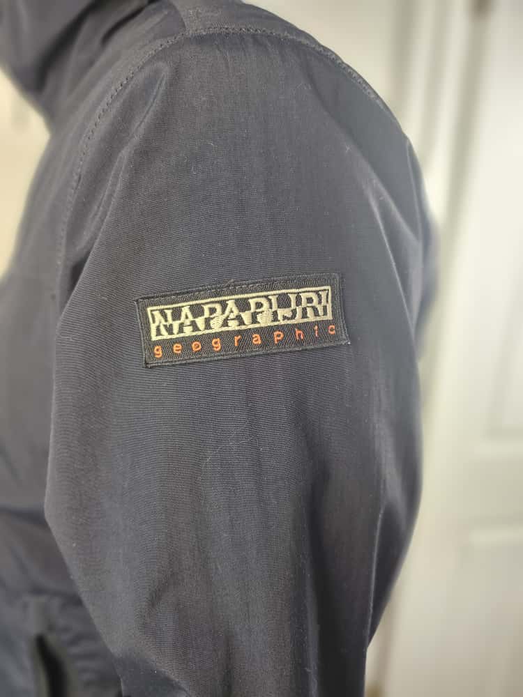 Mens Napapijri Avalon Black Full Zip Winter Hooded Jacket - L/Large