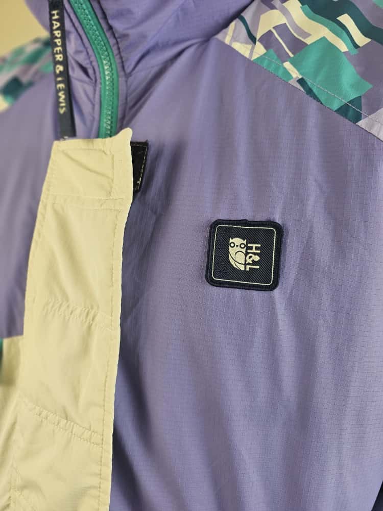 Harper & Lewis Full Zip Abstract Pattern Jacket/Coat - L/Large - Lilac/Purple - Unisex