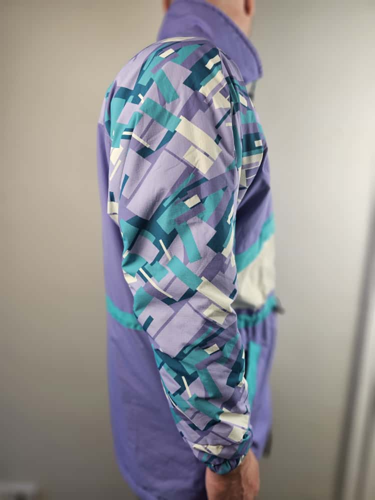 Harper & Lewis Full Zip Abstract Pattern Jacket/Coat - L/Large - Lilac/Purple - Unisex