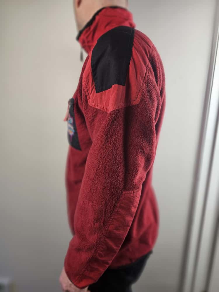 Vintage Helly Hansen Equipe 1/2 Zip Pullover Fleece Jumper - L/Large - Deep Red