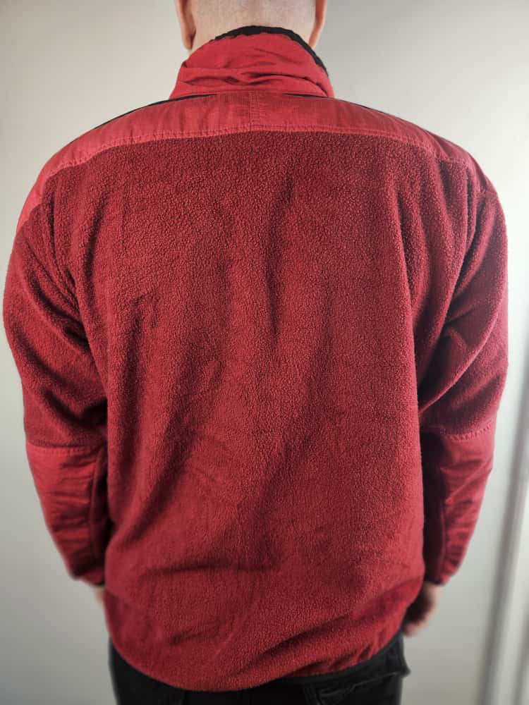 Vintage Helly Hansen Equipe 1/2 Zip Pullover Fleece Jumper - L/Large - Deep Red