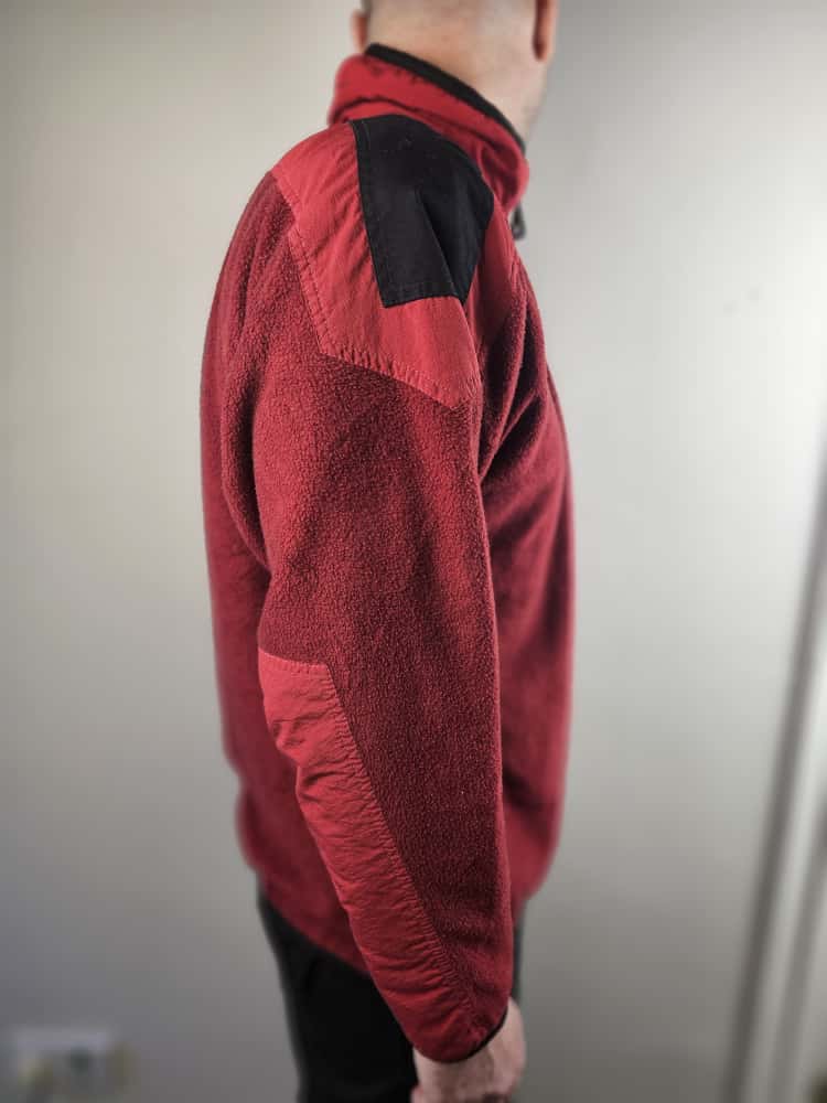 Vintage Helly Hansen Equipe 1/2 Zip Pullover Fleece Jumper - L/Large - Deep Red