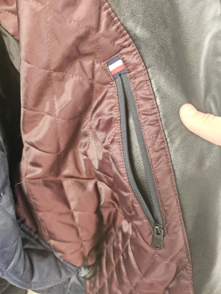 Tommy Hilfiger Mens Full Zip Black Faux Leather Jacket - L/Large