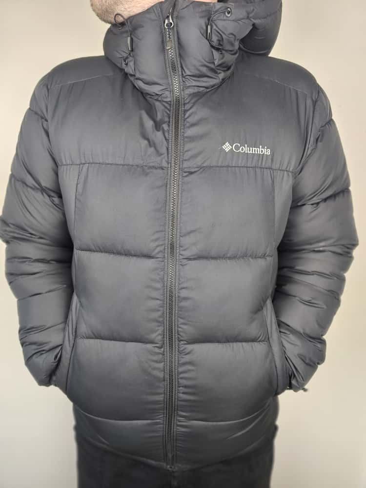 Mens Columbia Black Omni-Heat Reflective Full Zip Hooded Puffer Jacket - M/Medium