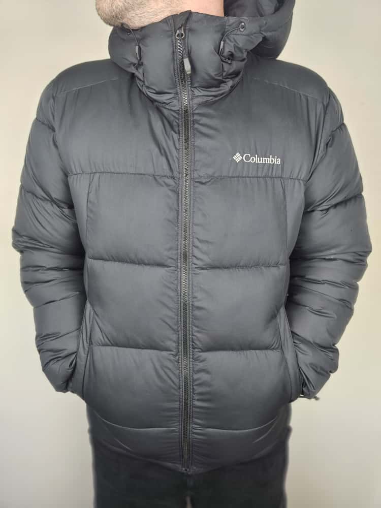 Mens Columbia Black Omni-Heat Reflective Full Zip Hooded Puffer Jacket - M/Medium