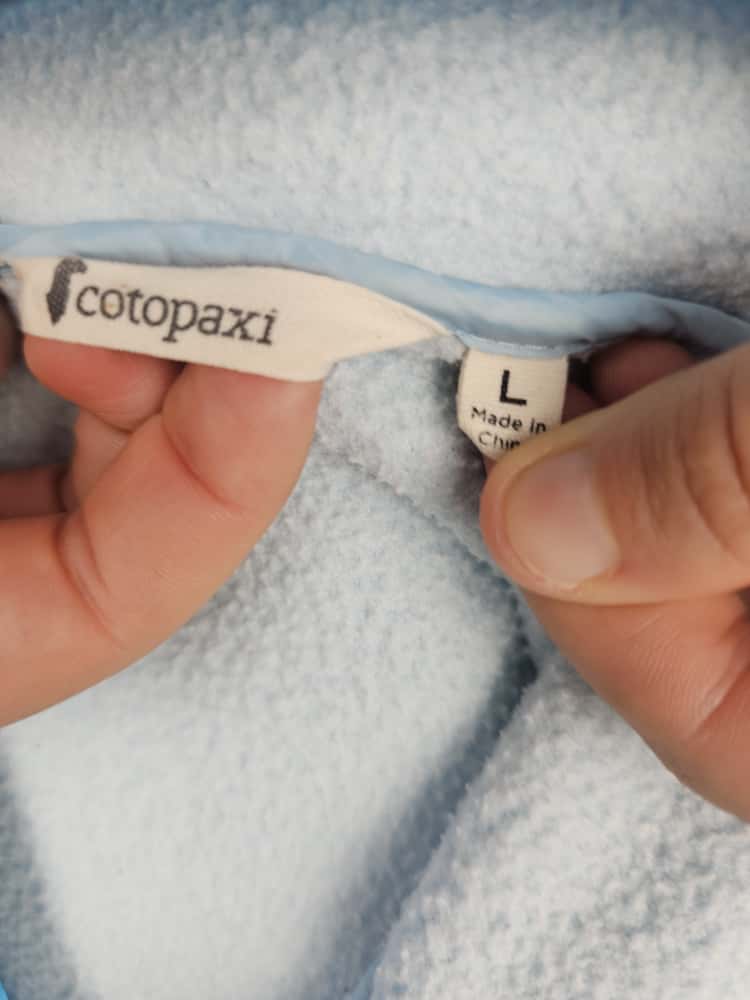 Cotopaxi Snap Button Pullover Fleece Jumper Light Blue/Red - L/Large