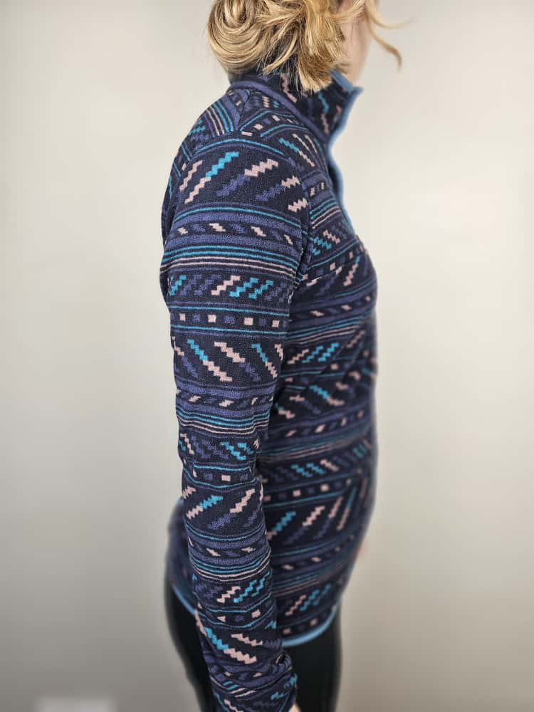 Patagonia Womens Snap Button Pullover Pattern Fleece Jumper - S/Small