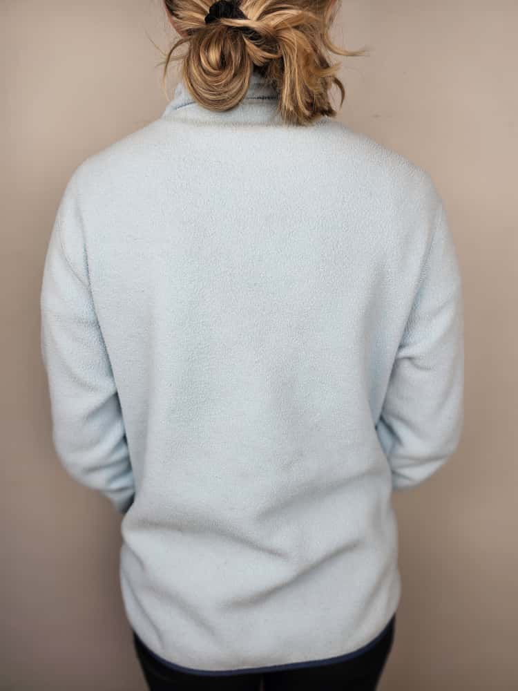 Cotopaxi Snap Button Pullover Fleece Jumper Light Blue/Red - L/Large